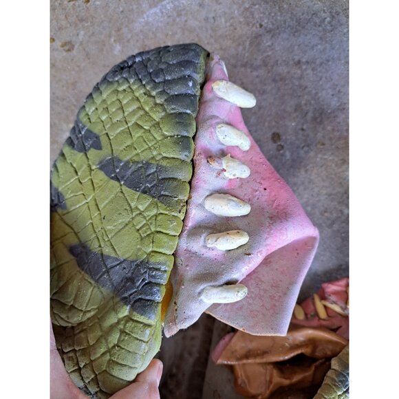 Vintage Jarrasic Park Raptor Mask Halloween Costume 27"by 26" Adult Size Heavy - Picture 3 of 9